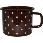 Velká sada smaltovaných hrnců 9 ks - hnědý puntík